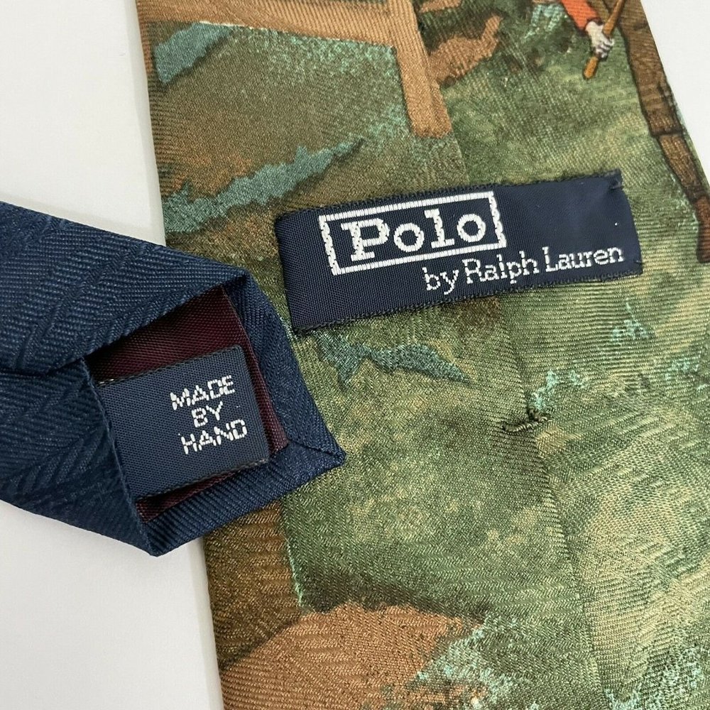 VINTAGE Polo RALPH LAUREN Silk GOLF CLUBS NECK TIE - Picture 6 of 7